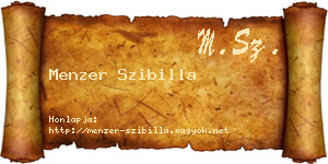 Menzer Szibilla névjegykártya